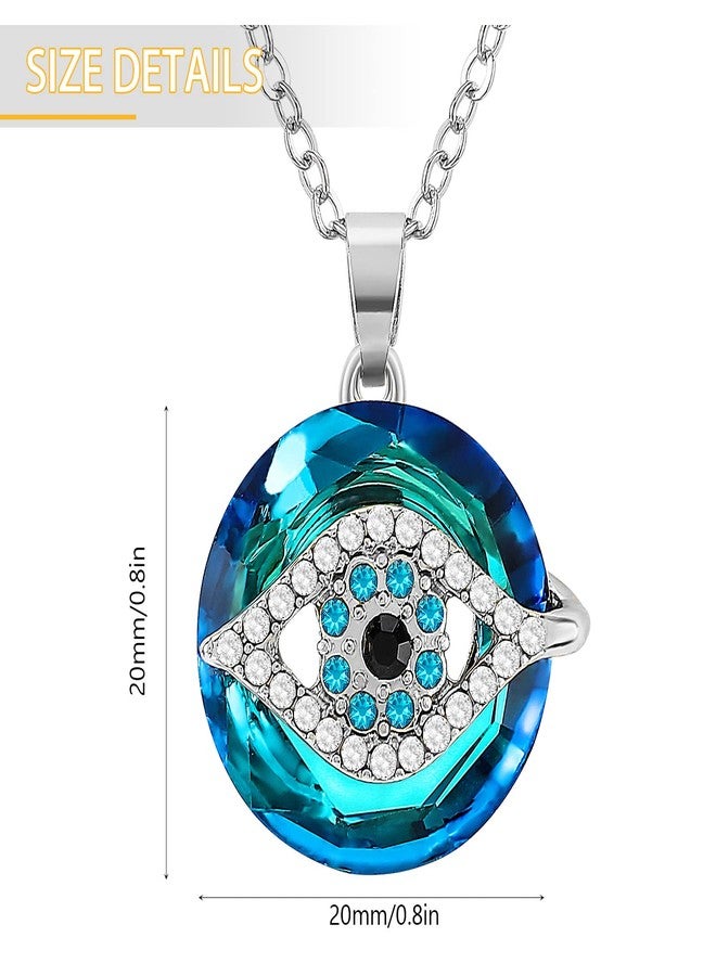 CARPDIM Evil Eye Necklace, Evil Eye Pendant Necklace with Circle Crystal as Evil Eye Jewelry Necklaces Good Luck Vintage Evil Eye Pendant Jewelry Birthday Necklaces for Women Friend Female - Image 5